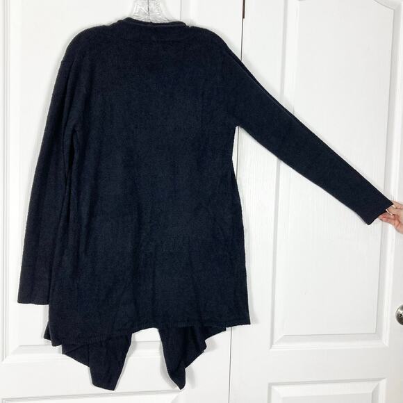 NWOT BAREFOOT DREAMS Cardigan L/XL Black Cozychic Lite Open-Front “Calypso Wrap” - Picture 3 of 11